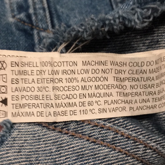 F21 | Distressed Cropped Blue Denim Jean Jacket - Picture 8 of 9